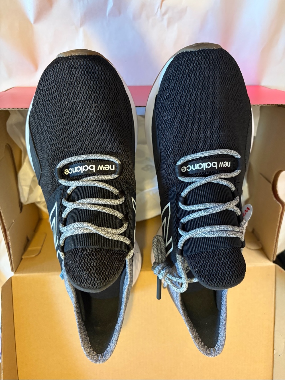 New Balance Kids Black and Gray Mesh Lace-Up Sneakers